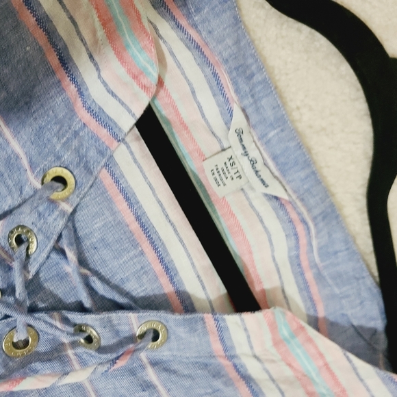 Linen Tommy Bahama | Salvation Mountain Stripe Linen Tunic Top - Picture 4 of 7